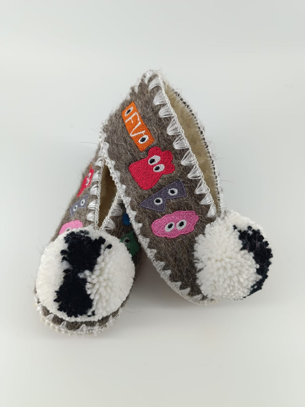 All Eyes On Feet | Kids Handmade Wool Slippers (Ages 2+) | Fun and Colourful.